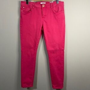 Kensie Jeans Ankle Biter Skinny Leg Pants Pink Stretch Denim Women 29 Barbiecore